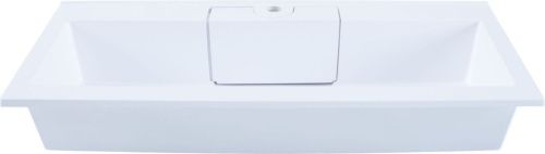 Раковина из искусственного камня Aquanet Фортуна 00187182 90х50 накладная цвет белый 1 отверстие под смеситель - фото 3