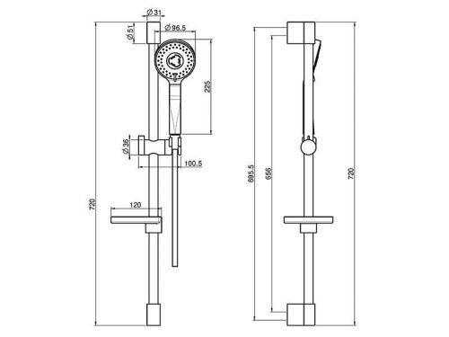 Душевая стойка Fima Carlo Frattini F3154/RP259CR настенная цвет хром - фото 2