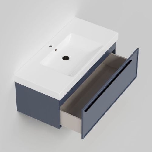 Тумба с раковиной La Fenice ELBA NFNC-01-ELB-BG-100-3-100 100х50 подвесная цвет синий - фото 2