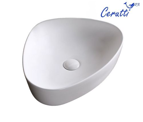 Раковина из сантехнического фарфора Cerutti SPA CR0089 50х40 накладная цвет белый без отверстий под смеситель - фото 4