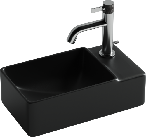 Раковина из сантехнического фарфора Ceramica Nova ELEMENT CN5045MB 40х20 подвесная цвет черный 1 отверстие под смеситель - фото 2