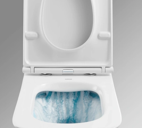 Чаша унитаза подвесная Arrow AHB2182H цвет белый без сиденья безободковая каскадный смыв - фото 5