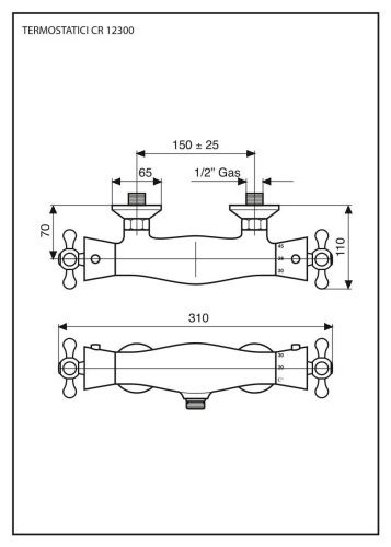 Смеситель для душа Emmevi Deco Classic 12300/CR настенный хром - фото 2