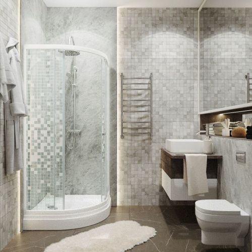 Душевой уголок Тритон Стандарт Щ0000061803 90х90 стекло с рисунком профиль белый с поддоном - фото 4