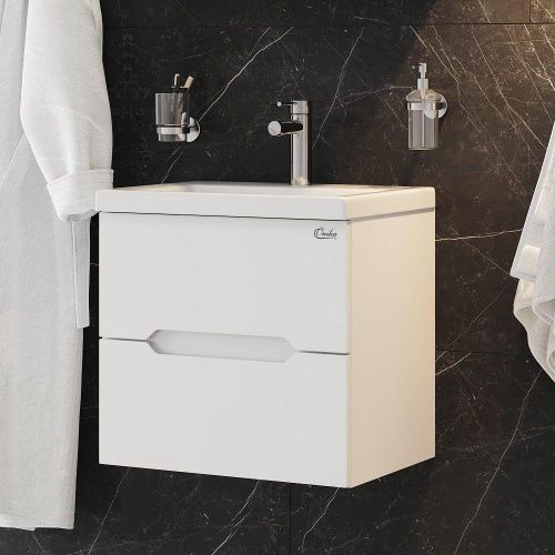 Тумба под раковину Onika Айленд 105021 50х40 подвесная цвет белый - фото 2