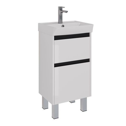 Тумба под раковину LeMark Combi LM03C45T-black 40х30 напольная цвет белый - фото 5