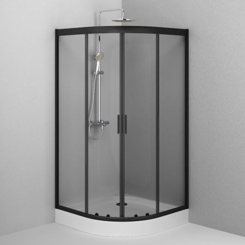 Душевой уголок Am.Pm Gem W90G-401-100BT 100х100 стекло прозрачное профиль черный без поддона - фото 3