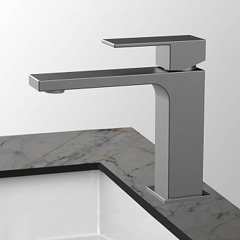 Смеситель Vincea Cube VBF-1C01GM на раковину вороненая сталь