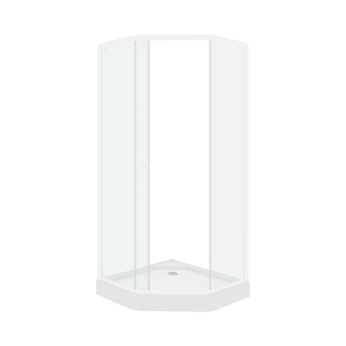 Душевой уголок Parly ZEP91 90х90 стекло прозрачное профиль белый с поддоном - фото 3