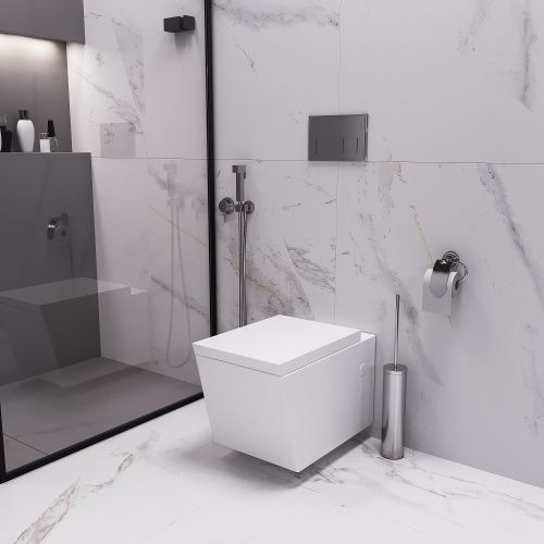 Унитаз подвесной Grossman Cristal GR-4495 белый с сиденьем микролифт безободковый каскадный смыв - фото 5