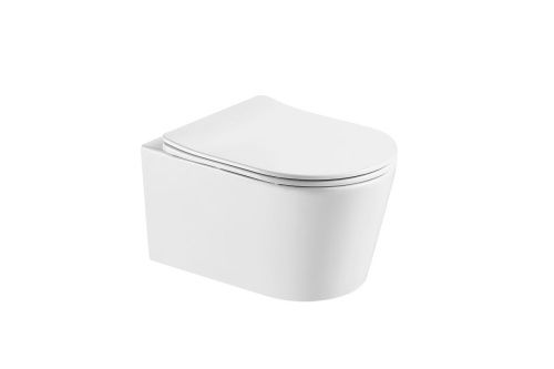 Унитаз подвесной Aquatek ОБЕРОН AQ1365T-00 белый с сиденьем микролифт безободковый смыв торнадо