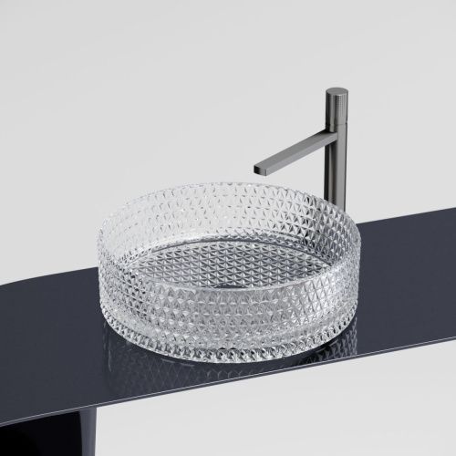 Раковина стеклянная Ceramica Nova CRISTAL CN6062 40х40 накладная цвет прозрачный без отверстий под смеситель - фото 4