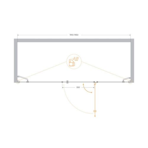 Душевая дверь Cezares VERONA VERONA-W-B-13-80+60/60-C-Cr 195х195 стекло прозрачное профиль хром - фото 3
