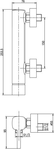 Смеситель для душа Aquanet Minima AF130-30C настенный хром - фото 2