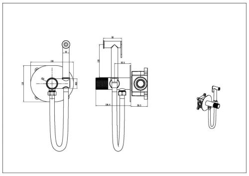 Гигиенический душ со смесителем Boheme Tech 157-MG золото - фото 2