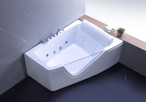 Ванна акриловая гидромассажная Gemy G9056 B R 170х130 пристенная асимметричная с каркасом - фото 2