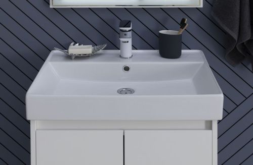 Раковина керамическая Aquanet Латина 00242905 61х46 полувстраиваемая цвет белый 1 отверстие под смеситель - фото 4