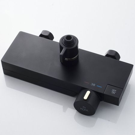 Душевая стойка Rose R1896H настенная цвет черный с термостатом