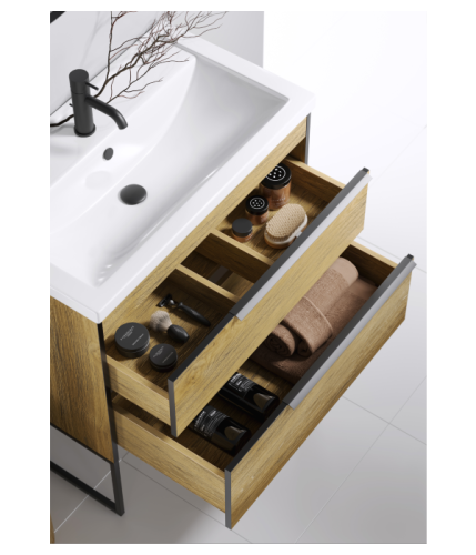 Тумба под раковину Aqwella Y FRG0110DB 100х40 подвесная цвет коричневый - фото 2