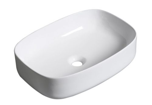 Раковина из сантехнического фарфора Milleau MIEL MU0045A-GW 50х40 накладная цвет белый без отверстий под смеситель