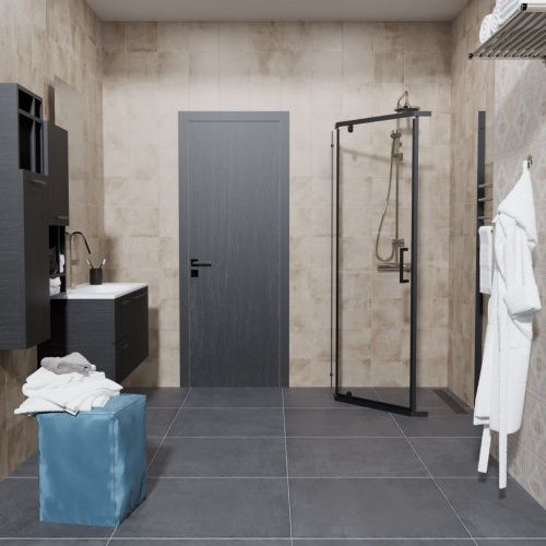 Душевой уголок Тритон Дека-Блэк Щ0000062934 100х100 стекло прозрачное профиль черный без поддона - фото 4