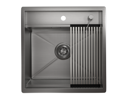 Кухонная мойка Granula Kitchen Space 5051, СТАЛЬ САТИН 50х50 цвет нержавеющая сталь поверхность матовая