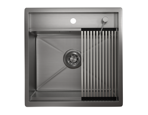 Кухонная мойка Granula Kitchen Space 5051, СТАЛЬ САТИН 50х50 цвет нержавеющая сталь поверхность матовая - фото 3