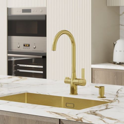 Смеситель для кухни IDDIS Pure PURMGFJi05 на мойку золото - фото 2
