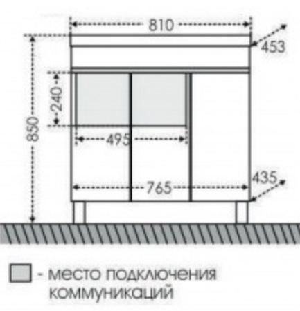 Тумба под раковину СанТа Марс 700217 80х40 напольная цвет белый