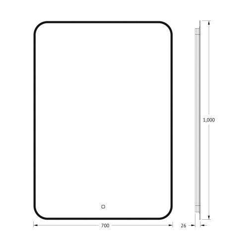 Зеркало с подсветкой Defesto AURA DF 2969S 70х100 подвесное - фото 2