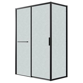 Душевой уголок Grossman Style 120.K33.05.1390.21.02 130х90 стекло текстурное профиль черный без поддона