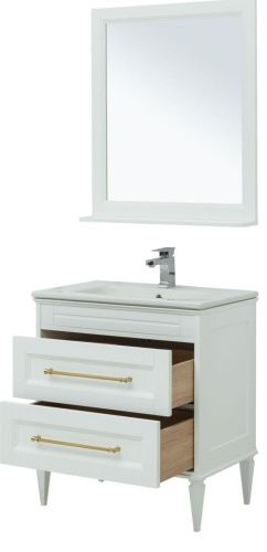 Комплект мебели: тумба с раковиной + зеркало Aquanet Бостон М 00281191 80х50 напольный цвет белый - фото 4