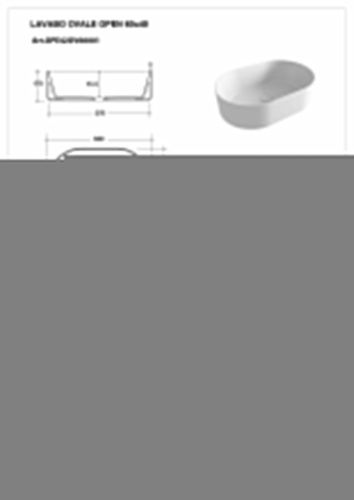 Раковина керамическая Olympia Open OPE42OV60001 60х40 накладная цвет белый - фото 3