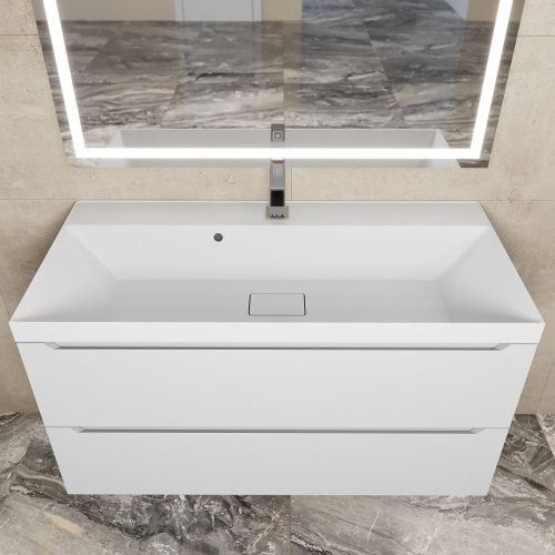 Раковина из литьевого мрамора Uperwood Classic New 291021041 100х45 полувстраиваемая цвет белый - фото 2