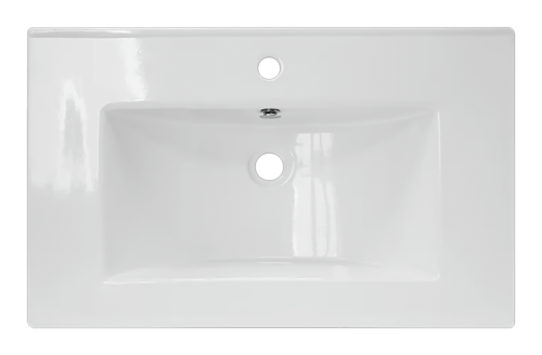 Раковина мебельная из сантехнического фарфора Sanita Luxe Quadro 75 QDR75SLWB01 80х50 накладная цвет белый 1 отверстие под смеситель - фото 3