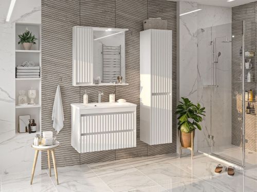 Тумба под раковину Brevita Balaton BAL-06080-01-01П2Я 80х40 подвесная цвет белый - фото 5