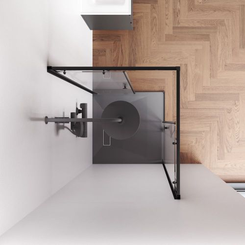 Душевой уголок Am.Pm X-joy W94G-403-8080-BТ1К 80х80 стекло прозрачное профиль черный без поддона - фото 4