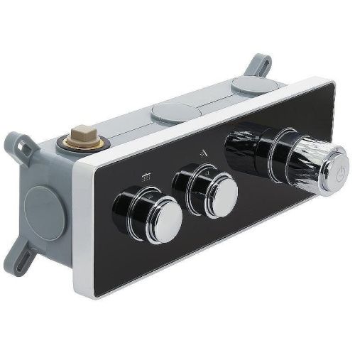 Душевая система ALMAes Olef TVZ-0898 встраиваемая в стену цвет черный с термостатом - фото 4