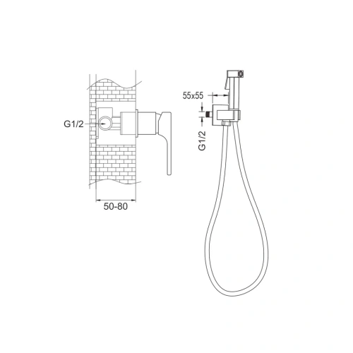 Гигиенический душ со смесителем Rose R1005 хром - фото 3