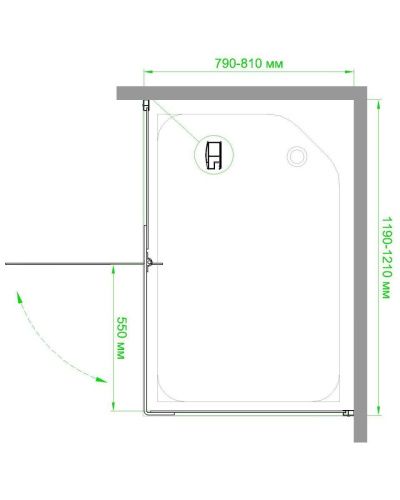 Душевой уголок Royal Bath HPV RB8120HPV-C-BL 120х120 стекло матовое профиль черный с поддоном - фото 4