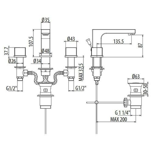 Смеситель Gattoni Kubik 2510025C0 на раковину хром - фото 2