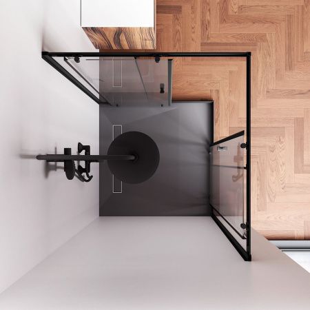 Душевой уголок Am.Pm Sunny W87G-403-100100-BT 100х100 стекло прозрачное профиль черный без поддона