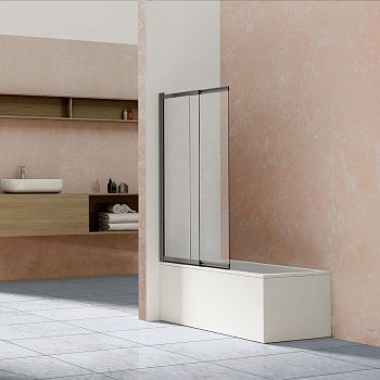 Душевая шторка на ванну Vincea VSB-1E VSB-1E100CLGM 100х145 стекло прозрачное профиль вороненая сталь ориентация универсальная