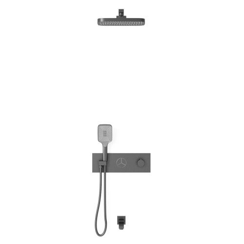 Душевая система Vincea VSFW-432T1GM встраиваемая в стену цвет вороненая сталь с термостатом - фото 3