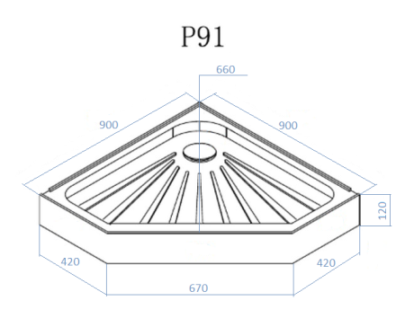 Душевой поддон из ABS-пластика Cerutti SPA P91C 90х90 белый с ножками