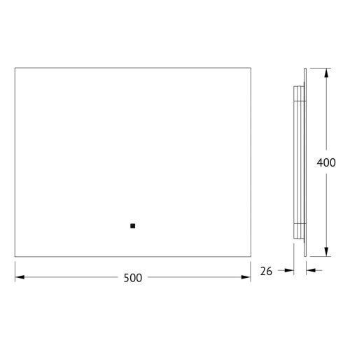 Зеркало с подсветкой Defesto GLOW DF 2501RH 50х40 подвесное - фото 2
