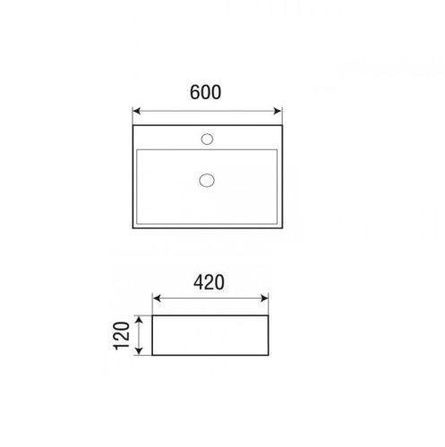 Раковина из сантехнического фаянса Grossman GR-3036 60х40 накладная цвет белый 1 отверстие под смеситель - фото 4