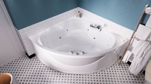 Ванна акриловая 1MarKa LUXE 01лю1515 155х155 угловая четверть круга без каркаса - фото 4