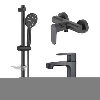 Комплект смесителей Aquatek ОБЕРОН AQ1231MB черный