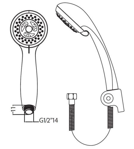 Душевой гарнитур Creavit  SH115 настенный хром - фото 2